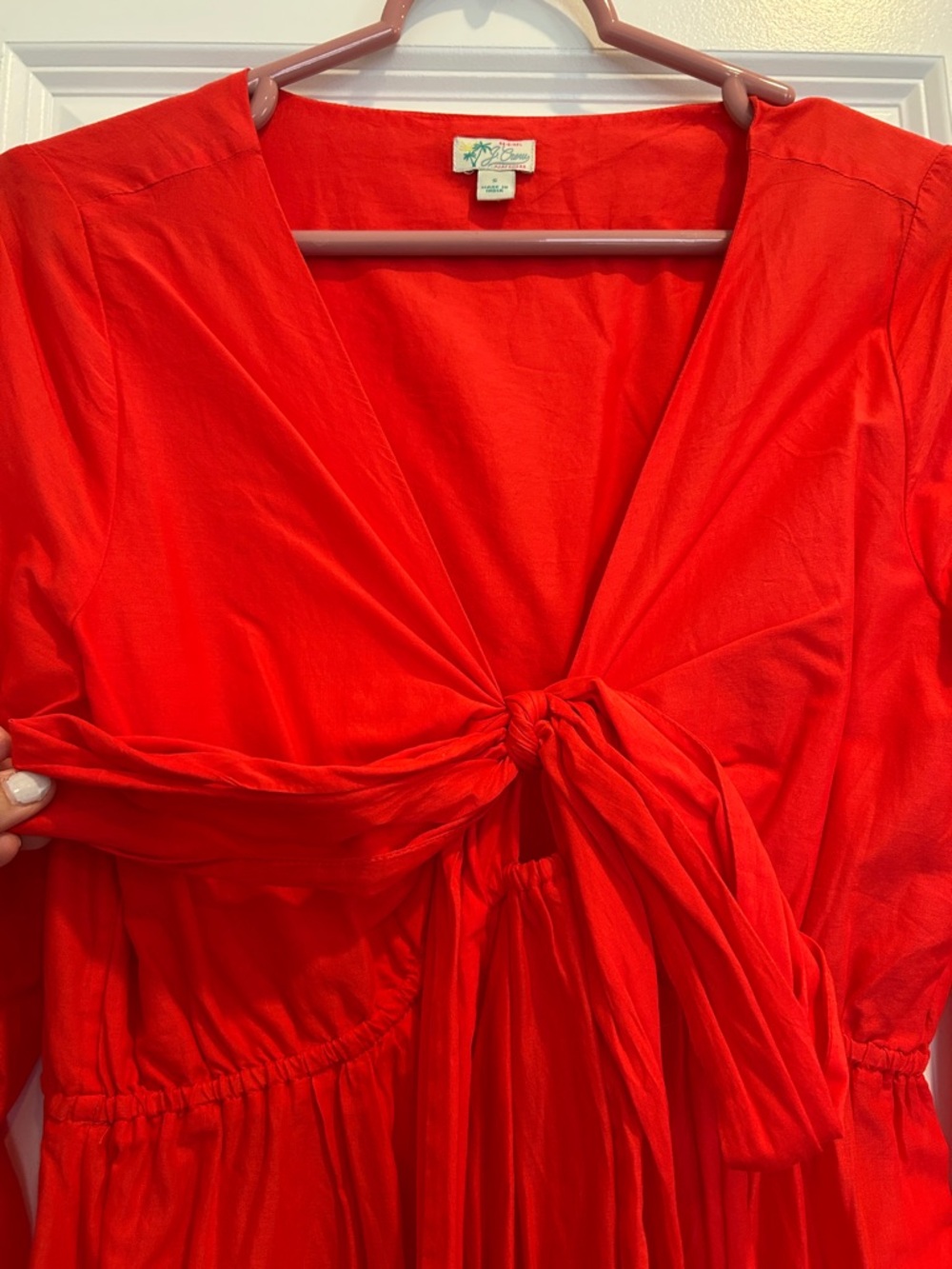 Red Tie-Front Maxi Dress - Women - Picture 3 of 3